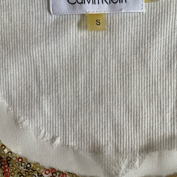 Calvin Klein Gold and Ivory sequin tank top Size S - like new - Picture 3 of 5
